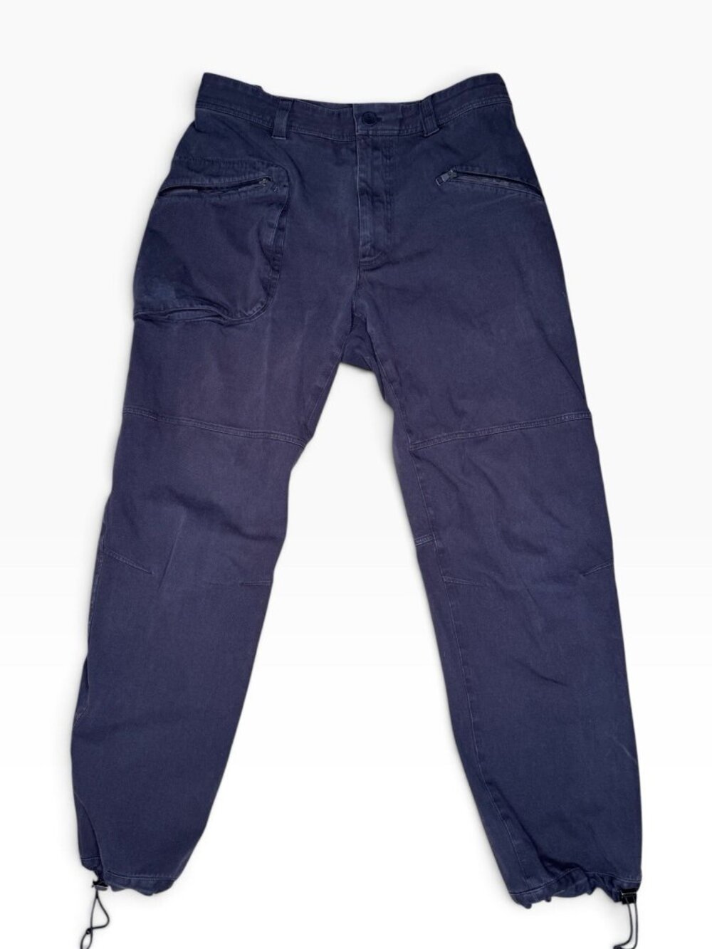 Louis Vuitton Cargo Pants Size 42 Navy Blue Stretch Cotton adjustable waist
